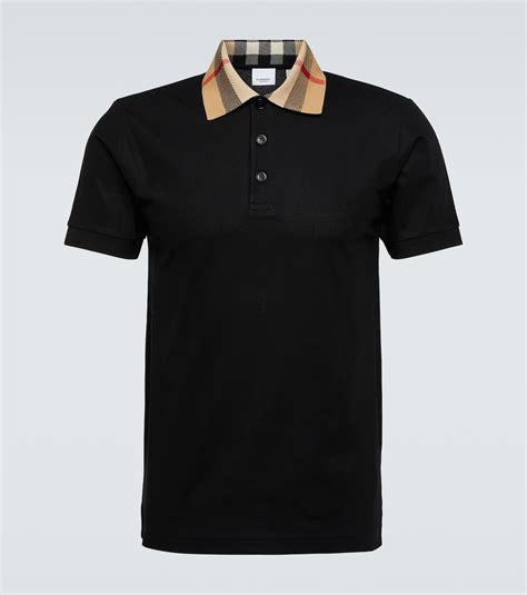 burberry shirt aitch|Check Label Cotton Polo Shirt in Black .